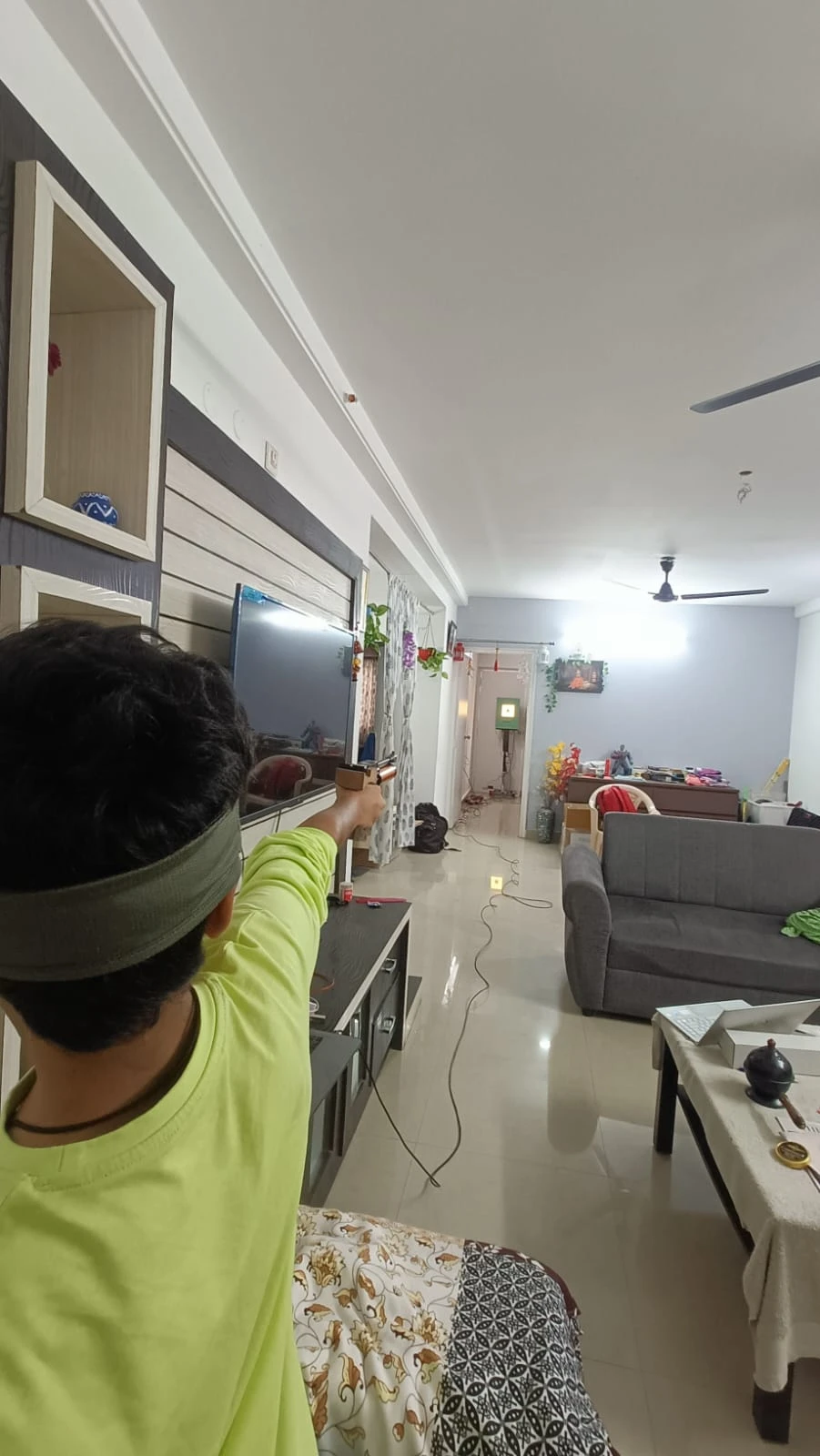 Training on a Tachus electronic target in a home lane