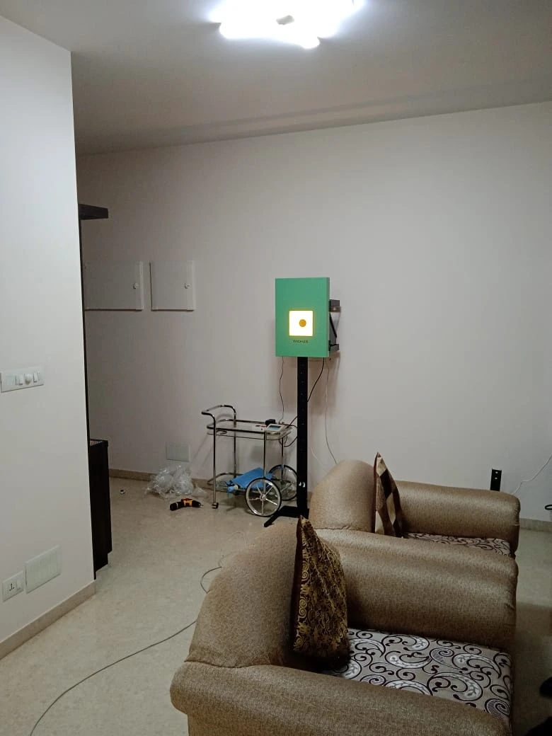 Tachus 10 electronic target installed in a home training lane
