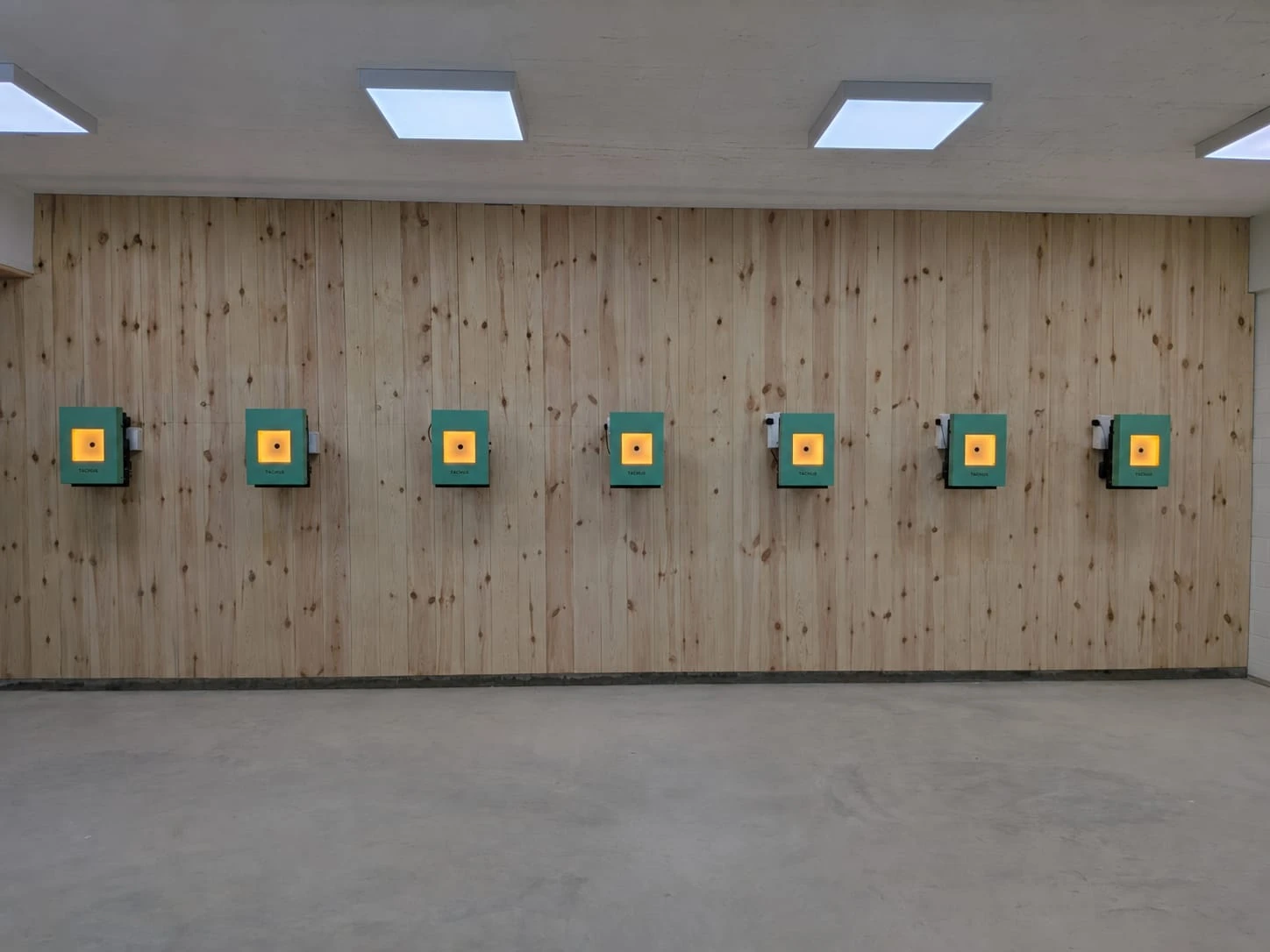 Tachus 10 electronic target lanes at a shooting range