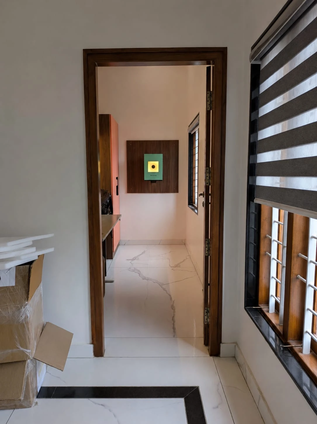 Tachus 10 electronic target installed in a home training lane