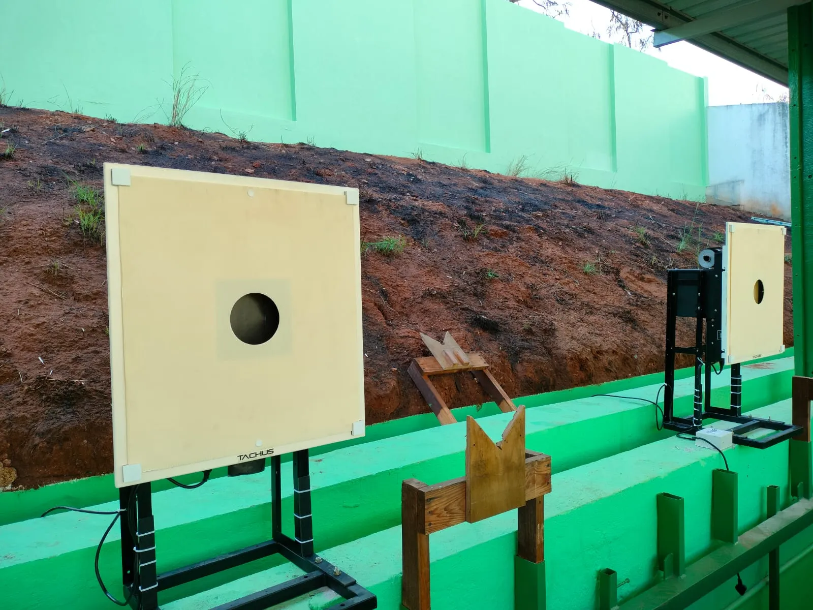 Two Tachus 50/10 Hybrid target units installed at an outdoor range