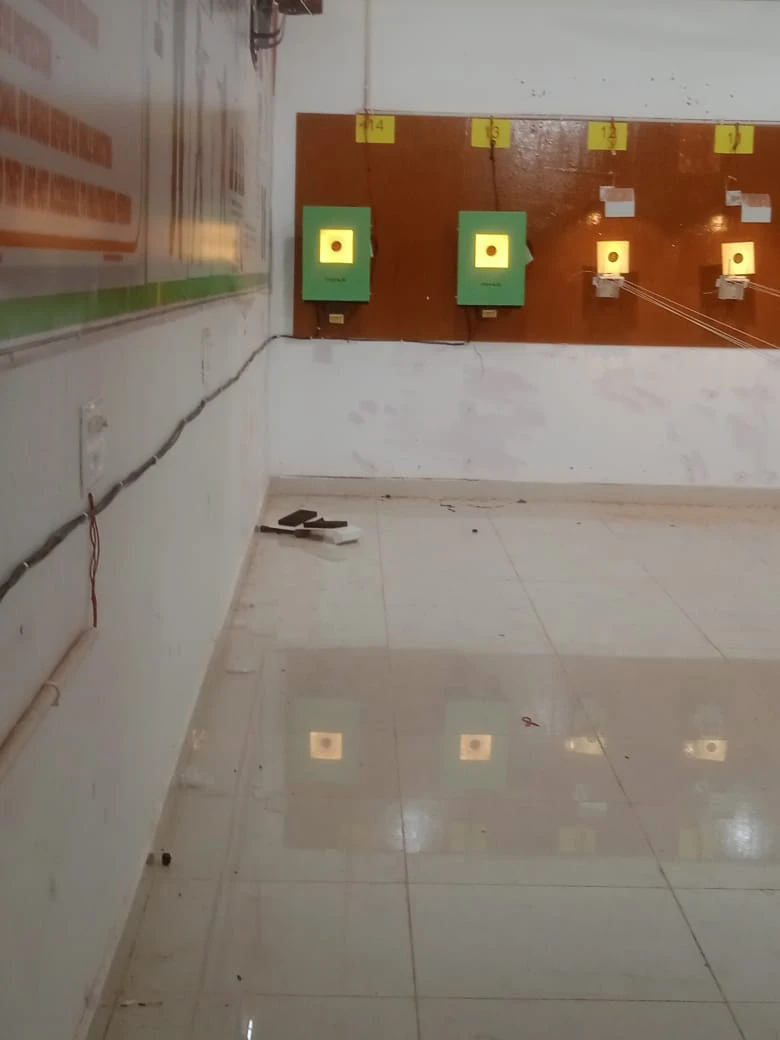 Tachus electronic target installation at a shooting range