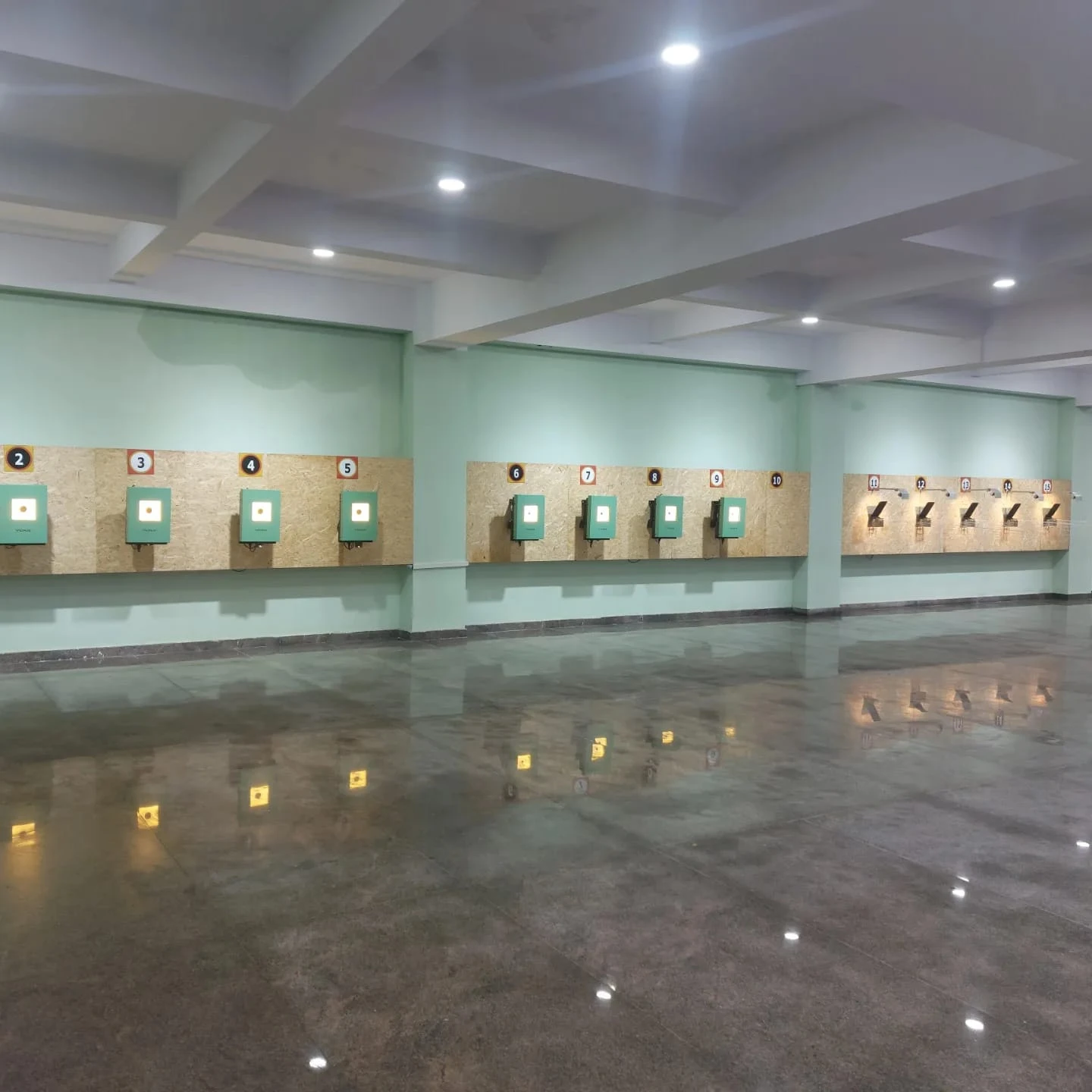 Tachus electronic target installation at a shooting range