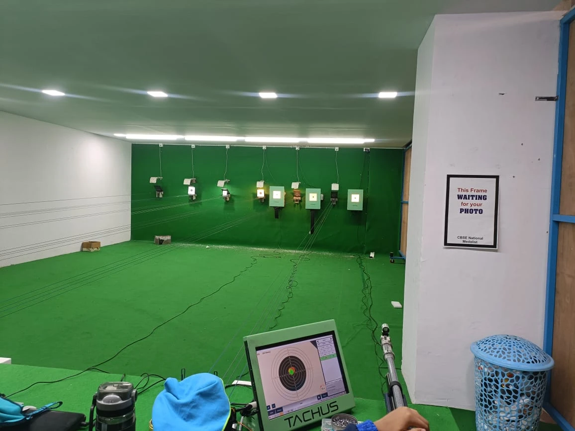 Tachus electronic target installation at a shooting range