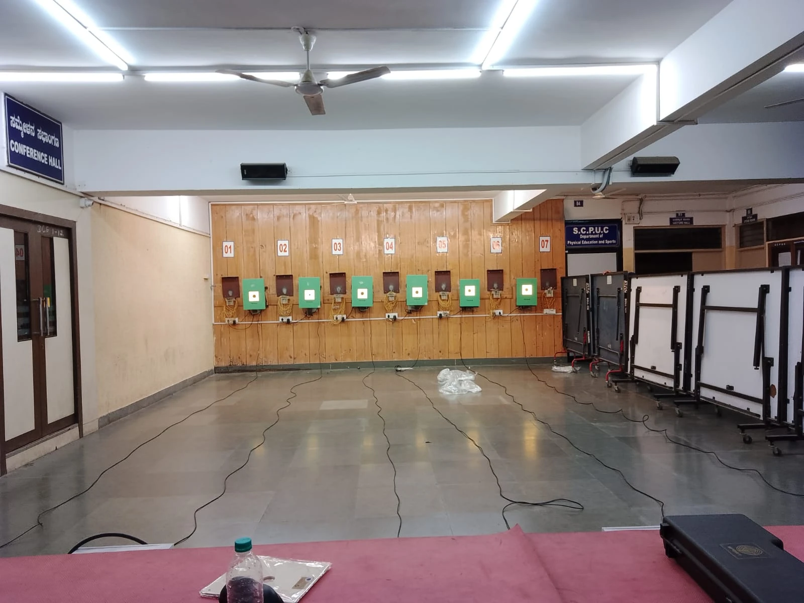 Tachus electronic target lanes at a shooting range