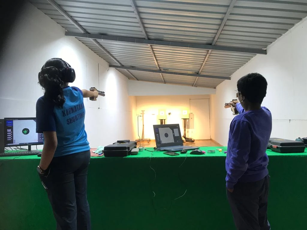 Tachus electronic target installation at a shooting range
