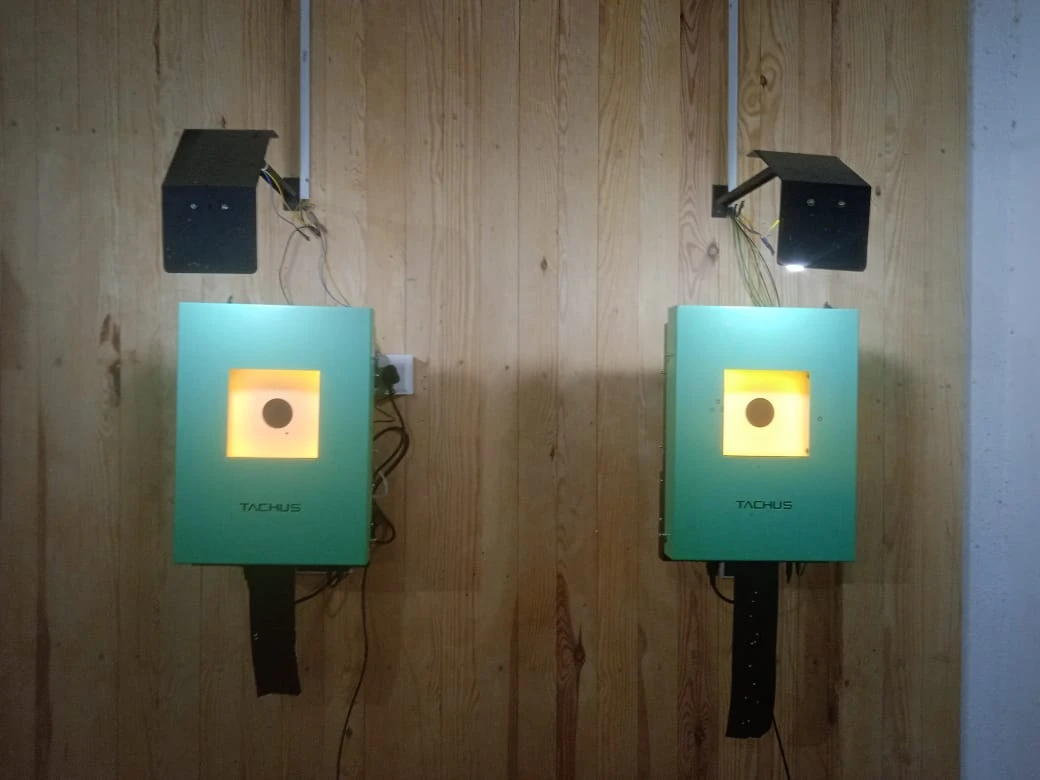 Tachus electronic target installation at a shooting range